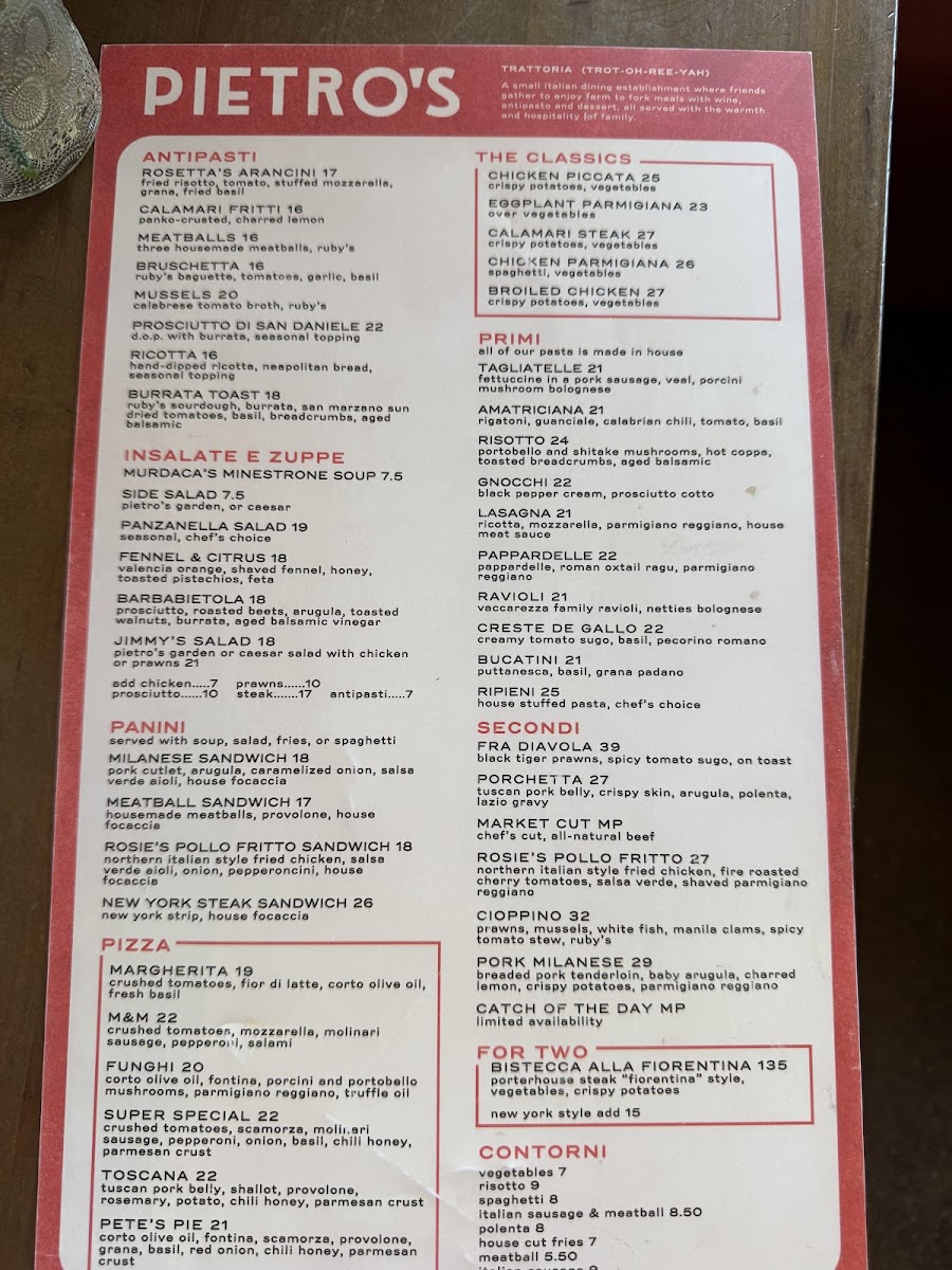Pietro's Trattoria Menu - Image 3