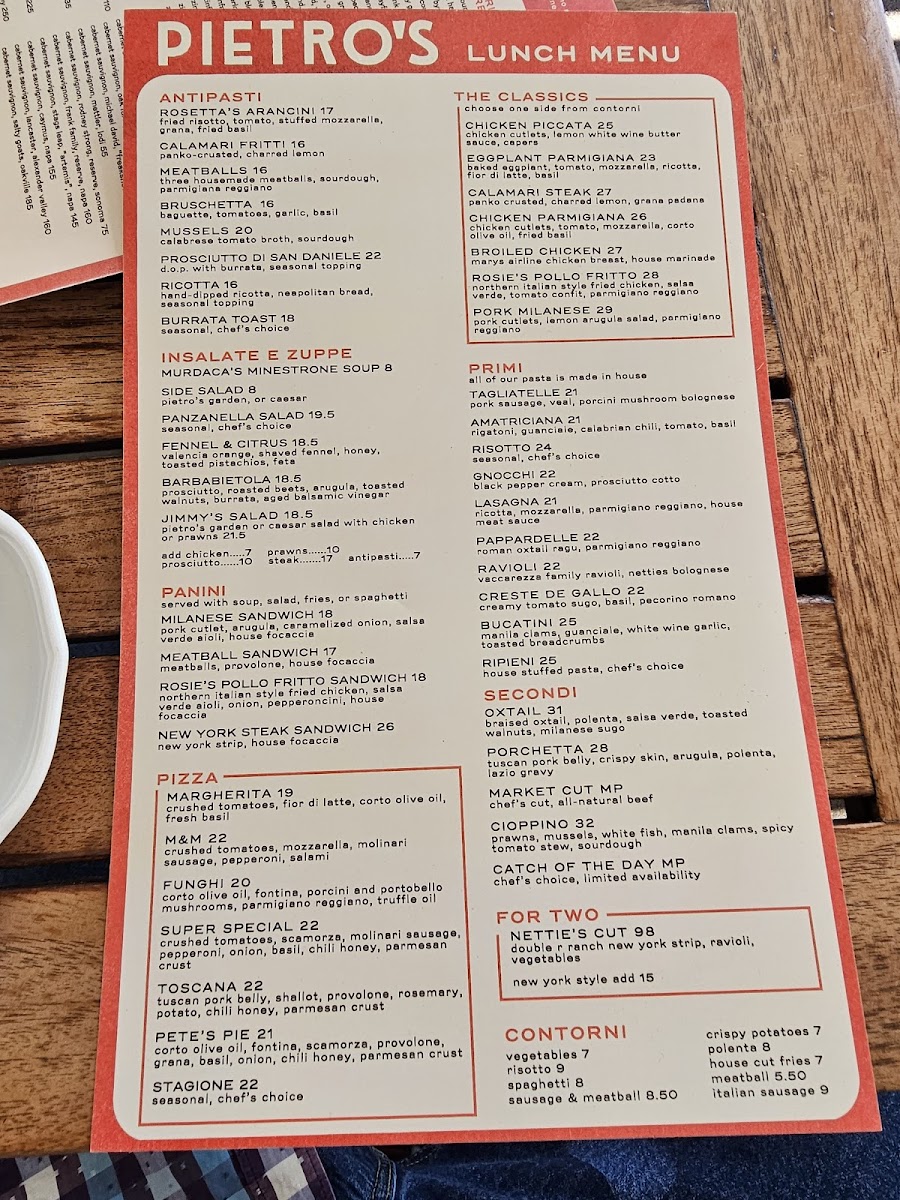 Pietro's Trattoria Menu - Image 4